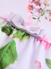 Baker by Ted Baker Purple Ruffle Tier Hem Printed Floral Dress - Image 4 of 6
