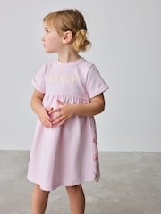 Baker by Ted Baker Pink Lace Trim Back Mesh Panel Detail Dress - Image 2 of 5
