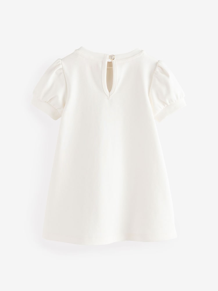 Baker by Ted Baker Cream Pocket Frill Detail Dress - Image 2 of 5