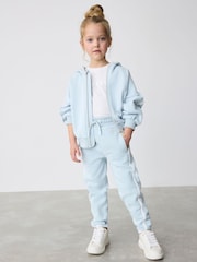 Baker by Ted Baker Blue Zip Through Hoodie and Joggers Set 3 Piece - Image 1 of 15