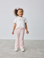 Baker by Ted Baker Pink Bow Detail T-Shirt and Flare Set - Image 4 of 13