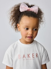 Baker by Ted Baker Pink Bow Detail T-Shirt and Flare Set - Image 6 of 13
