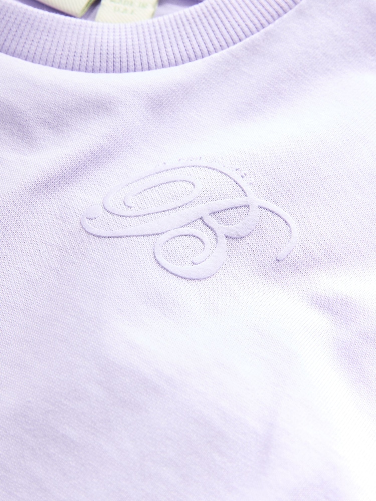 Baker by Ted Baker 2 Piece Purple T-Shirt and Floral Print Leggings Set - Image 3 of 4