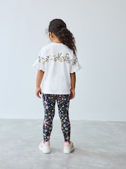 Baker by Ted Baker Navy Floral Print T-Shirt and Leggings Set - Image 2 of 10