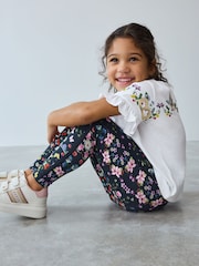 Baker by Ted Baker Navy Floral Print T-Shirt and Leggings Set - Image 3 of 10