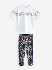 Baker by Ted Baker Navy Floral Print T-Shirt and Leggings Set - Image 6 of 10