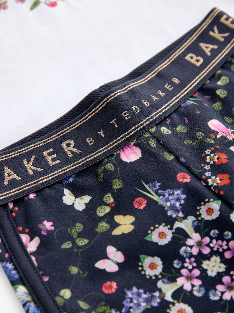 Baker by Ted Baker Navy Floral Print T-Shirt and Leggings Set - Image 9 of 10