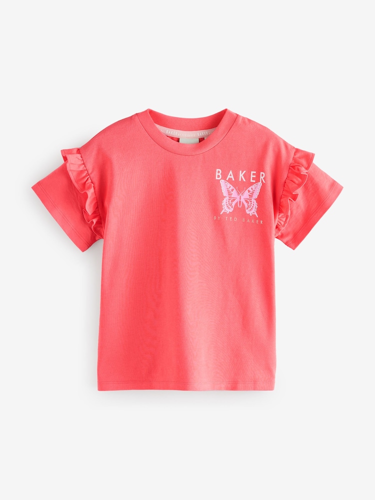 Baker by Ted Baker Frill Shoulder 100% Cotton T-Shirts 3 Pack - Image 2 of 9