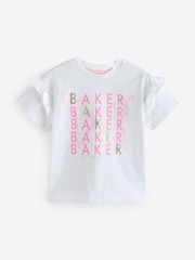 Baker by Ted Baker Frill Shoulder 100% Cotton T-Shirts 3 Pack - Image 3 of 9