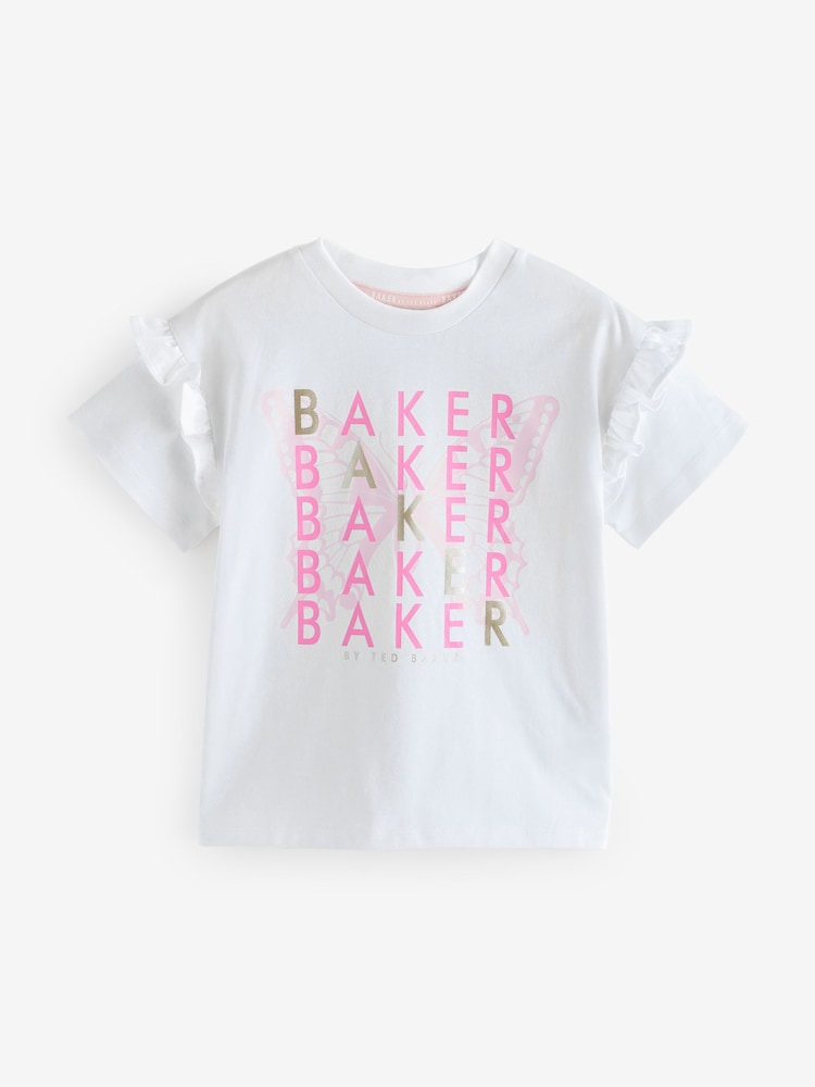 Baker by Ted Baker Frill Detail 100% Cotton T-Shirts 3 Pack - Image 3 of 9
