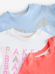 Baker by Ted Baker Frill Shoulder 100% Cotton T-Shirts 3 Pack - Image 6 of 9