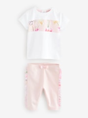 Baker by Ted Baker 3 Piece Mesh Bow Cardigan & Legging Set - Image 2 of 5