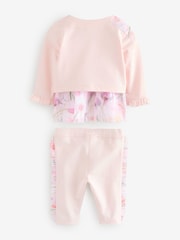 Baker by Ted Baker 3 Piece Mesh Bow Cardigan & Legging Set - Image 3 of 5