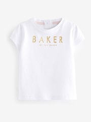 Baker by Ted Baker 2 Piece Blue Denim Embroidered Dungaree and T-Shirt Set - Image 10 of 15