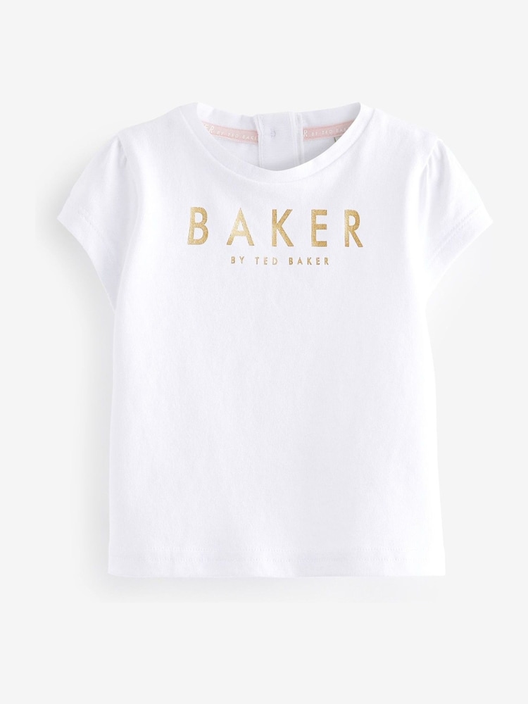 Baker by Ted Baker 2 Piece Blue Denim Embroidered Dungaree and T-Shirt Set - Image 10 of 15