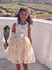 Baker by Ted Baker Gold/White Bow Occasion Dress - Image 1 of 10