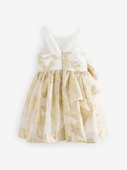 Baker by Ted Baker Gold/White Bow Occasion Dress - Image 8 of 10