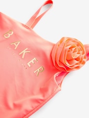 Baker by Ted Baker Coral Pink Corsage Swimsuit - Image 3 of 4