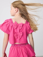 Baker by Ted Baker Pink Woven Puff Sleeve Top and Tier Skirt Set 2 Piece - Imagen 9 de 16