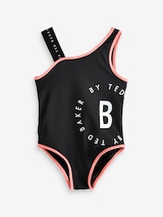 Baker by Ted Baker Logo Print Strap Black Swimsuit - Image 1 of 4