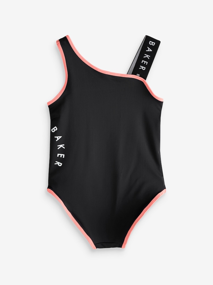 Baker by Ted Baker Logo Print Strap Black Swimsuit - Image 2 of 4 Baker by Ted Baker Logo Print Strap Black Swimsuit - Image 2 of 4