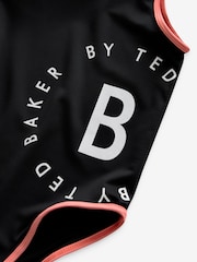Baker by Ted Baker Logo Print Strap Black Swimsuit - Image 3 of 4
