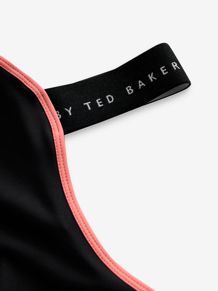 Baker by Ted Baker Logo Print Strap Black Swimsuit - Image 4 of 4