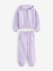Baker by Ted Baker Purple Back Print Zip-Through Hoodie and Jogger Set - Image 10 of 13