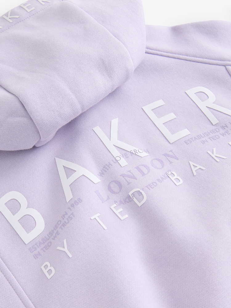 Baker by Ted Baker Purple Back Print Zip-Through Hoodie and Jogger Set - Image 13 of 13