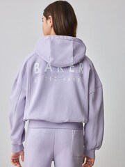 Baker by Ted Baker Purple Back Print Zip-Through Hoodie and Jogger Set - Image 3 of 13