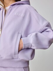Baker by Ted Baker Purple Back Print Zip-Through Hoodie and Jogger Set - Image 6 of 13