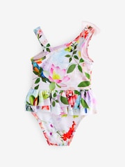 Baker by Ted Baker Pink Floral Bow Shoulder Swimsuit - Image 2 of 5