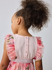 Baker by Ted Baker Pink Mesh Corsage Detail Dress - Image 5 of 10