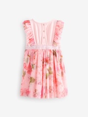 Baker by Ted Baker Pink Mesh Corsage Detail Dress - Image 7 of 10