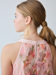 Baker by Ted Baker Pink Mesh Waterfall Dress - Image 6 of 9