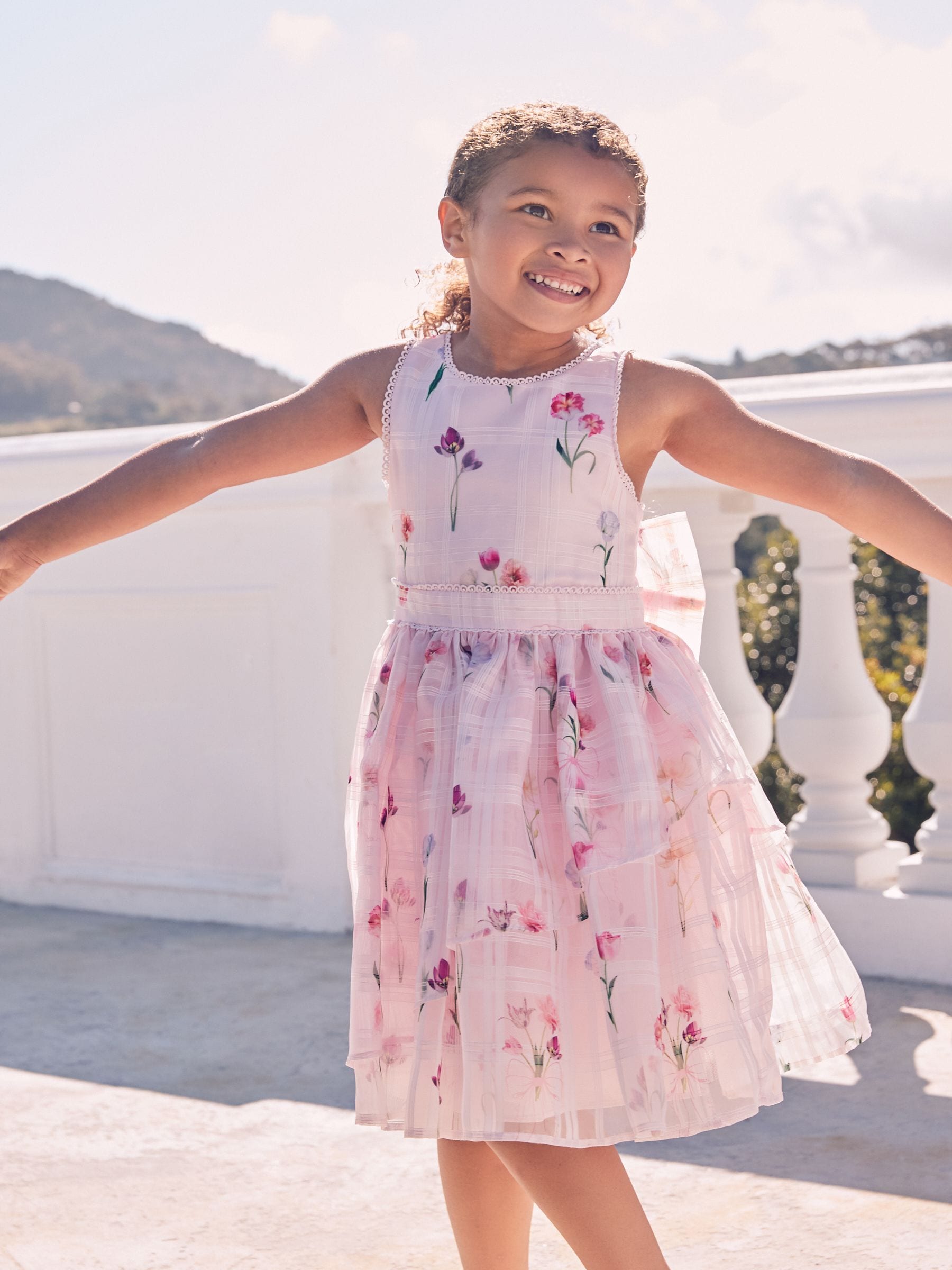 TED BAKER☆ サイズ0 ピンク 花柄 オフショルダー ワンピース 【公式 