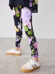 Baker by Ted Baker Navy Back Pleat Sweat Top & Floral Legging Set 2 Piece - Image 6 of 10