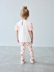 Baker by Ted Baker Pink Corsage Detail Top and Leggings Set - Image 2 of 8