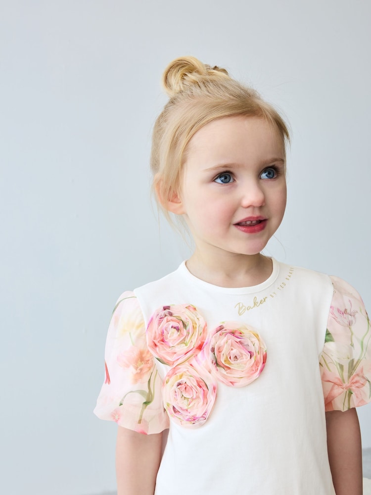 Baker by Ted Baker Pink Corsage Detail Top and Leggings Set - Image 3 of 8