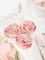 Baker by Ted Baker Pink Corsage Detail Top and Leggings Set - Image 8 of 8