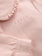 Baker by Ted Baker Pink Woven Frill 100% Cotton Jacket, T-Shirt and Cargo Skirt Set 3 Piece - Image 10 of 11