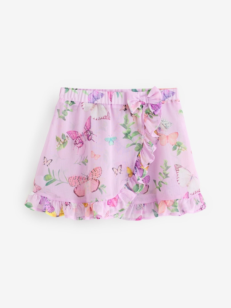 Baker by Ted Baker Printed Chiffon Cover-Up Swim Skirt - Image 1 of 5