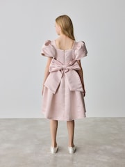 Baker by Ted Baker Pink Satin Bow Back Occasion Dress - Image 3 of 11
