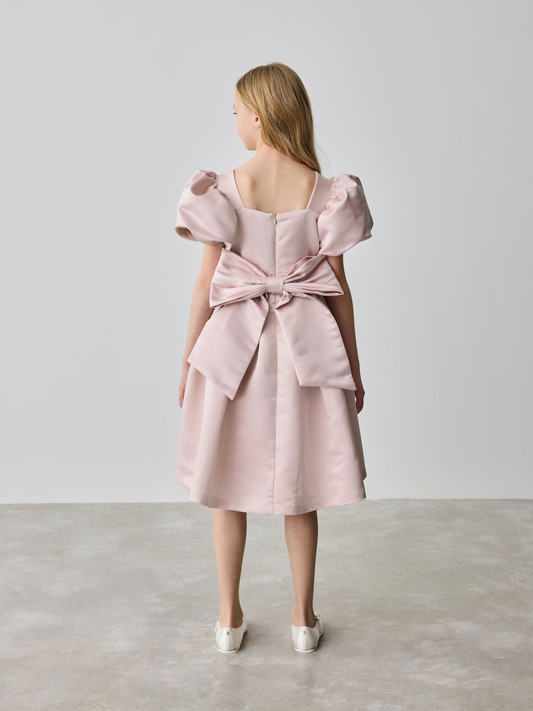 Buy Baker by Ted Baker Pink Satin Bow Back Occasion Dress from the Next UK  online shop