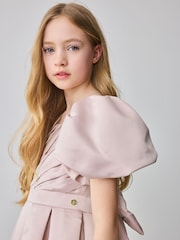 Baker by Ted Baker Pink Satin Bow Back Occasion Dress - Image 4 of 11