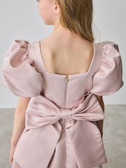 Baker by Ted Baker Pink Satin Bow Back Occasion Dress - Image 5 of 11
