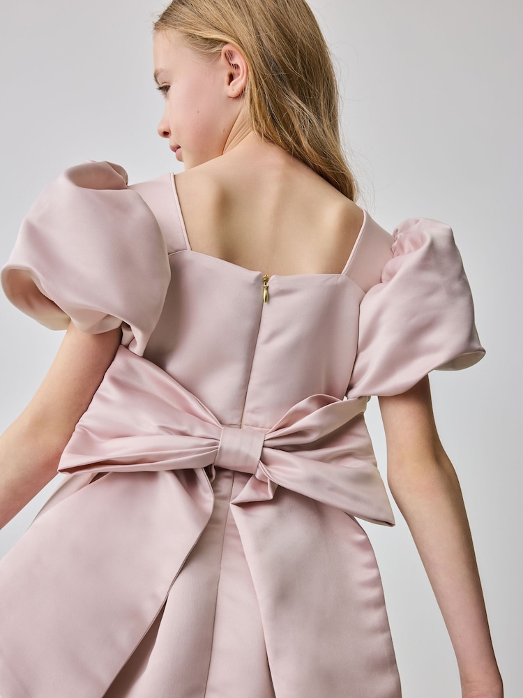 Buy Baker by Ted Baker Pink Satin Bow Back Occasion Dress from the Next UK  online shop