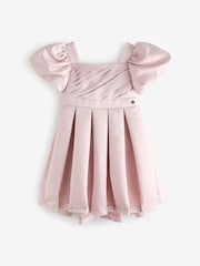 Baker by Ted Baker Pink Satin Bow Back Occasion Dress - Image 7 of 11