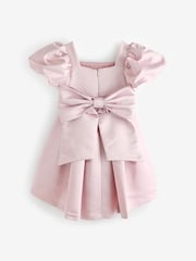 Baker by Ted Baker Pink Satin Bow Back Occasion Dress - Image 8 of 11