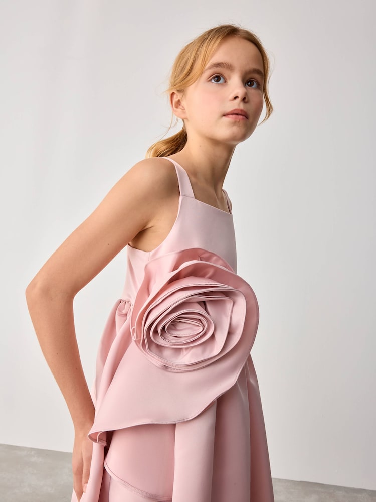 Baker by Ted Baker Satin Corsage Occasion Dress - Image 4 of 11